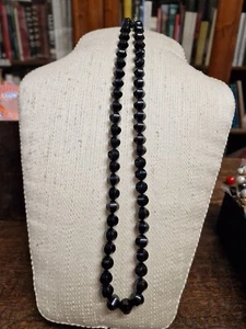 Collana vetro sfaccettato nero Lung. 57 vintage (V3) ^ - Picture 1 of 5