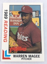1989 Reading Phillies-Eastern League-BEST Baseball Card-Warren Magee