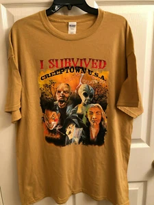 I Survived Creeptown U.S.A. T Shirt Size XL Tan - Picture 1 of 5