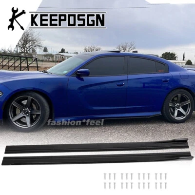 For Dodge Charger RT SRT SXT Side Skirts Splitter Extension Rocker Panel Gloss - Image 1 of 4