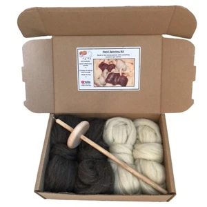Hand spinning kit - Top Whorl Drop Spindle with Heritage wool and instructions - Picture 1 of 3