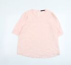 Marks and Spencer Womens Pink Viscose Basic Blouse Size 16 Round Neck
