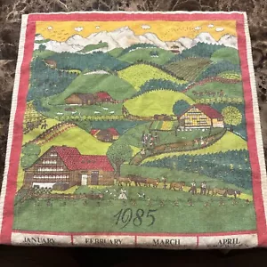 Calendario de lino 1985 granja en el valle - Imagen 1 de 11