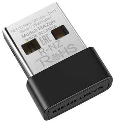 AC650 Nano Wireless Dual Band USB Adaptor, WPA3 - MA20N MERCUSYS - Image 1 of 3