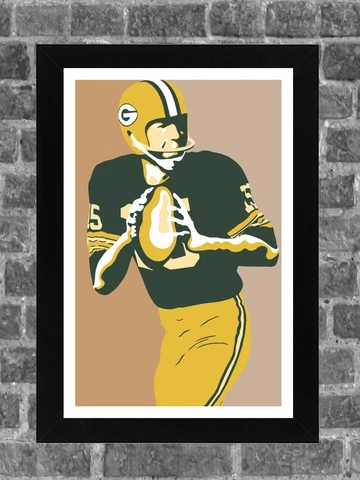Green Bay Packers Bart Starr Portrait Sports Print Art 11x17 Cover