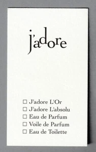 Carte publicitaire - advertising card - J'adore de Christian Dior - Imagen 1 de 1