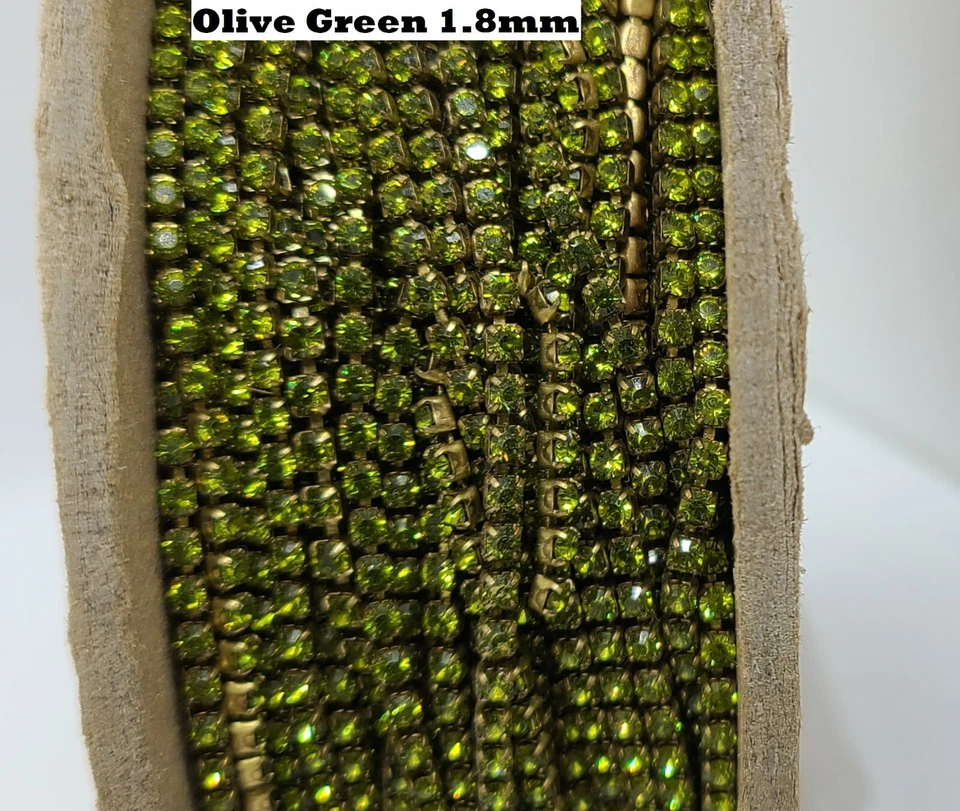 Conjunto de cadena de cristal de Swarovski de diamantes de imitación de 1,8 mm de colección de latón joyería artesanal Foto 1 de 1