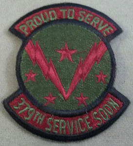 US Air Force 379th Service Squadron Subdued Cut Edge Patch - Picture 1 of 2
