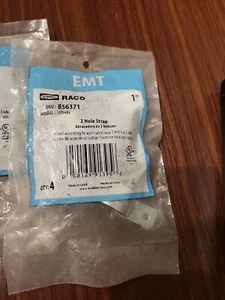 Correa RACO 2094B4, EMT, tamaño comercial de 1 pulgada, (2) orificio, acero, gris, paquete de 4 - Imagen 1 de 2