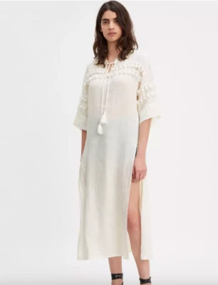 Vestido Levis’s Hecho y Artesanal Lino Borla Italiano XL Gran Tamaño Playa Boho Foto 1 de 4