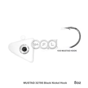 Peces ¡GUAU! 8oz Shad Jighead 32786 MUSTAD 2x gancho fuerte 10/0 níquel blanco jighead - Imagen 1 de 6