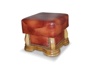 XXL Fußhocker Club Lounge Hocker Leder Textil Ottoman Designer Pufa Ottomane Neu - Bild 1 von 9