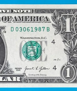 March 6, 1987 / 3 June 1987 : D 03061987 B BIRTHDAY Note $1 One Dollar Bill*UNC* - Picture 1 of 3