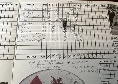 George Brett Kansas City Royals Program Sept 28 1993 Record 3153 Hits 1595 RBI - Image 1 of 4