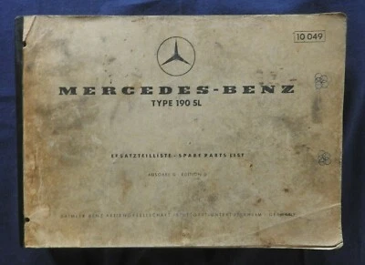 MERCEDES-BENZ W121 190 SL 1955-1963 ROADSTER MASTER PIEZAS CATÁLOGO MANUAL RARO  Foto 1 de 4