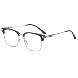 Blue Light Blocking Glasses for Men Anti-Fatigue Rectangle Silver/Black - Picture 1 of 9