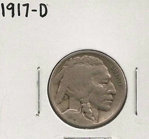 1917-D Buffalo Nickel : Fine + - Picture 1 of 2