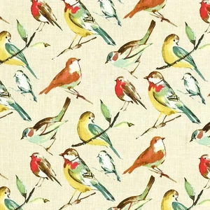 Richloom BIRDWATCHER Bird Linen MEADOW Drapery Pillow Upholstery Fabric BTY - Picture 1 of 7