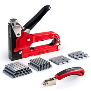 Upholstery Heavy Duty 4 in 1 Stapler Gun with 6000 Staples Remover Manual Bra... - Picture 1 of 8