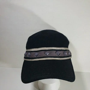 Y2K Juicy Couture Black Hat w/Studs Band Flirty Tie Back - Picture 1 of 10