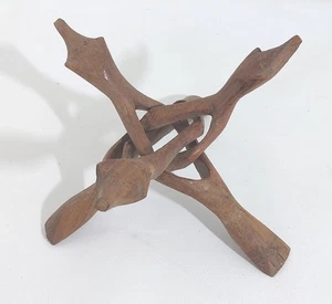 59281 Porta Vaso in legno etnico - h. 12 cm - Picture 1 of 5