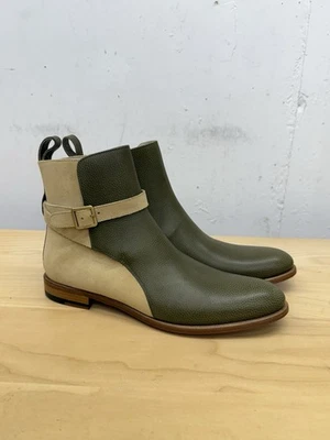 Caffaro Mens "The Runway" Judphor Green+Sand Boots Size 10.5 Belted Slip On - Image 1 of 4