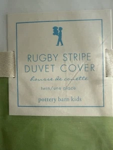 Pottery barn Kids Rugby Stripe  Twin Duvet Cover - Picture 1 of 5