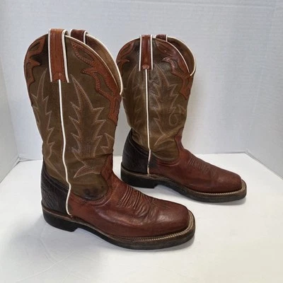 BOULET Western Cowboy Boots Womens 6 Reg Handcrafted Square Toe Cowgirl Rodeo  - Image 1 of 4