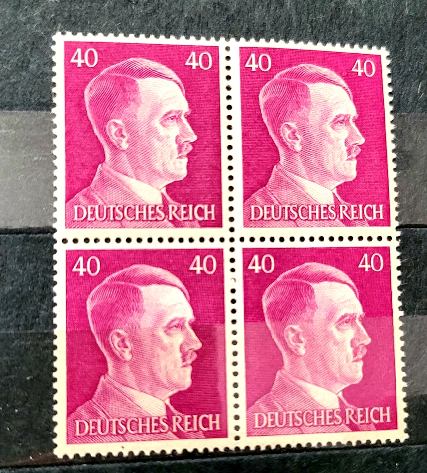 German 3rd Reich block of 4 stamps Officials - A Hitler 40 pf MNH /687 - Image 1 of 1