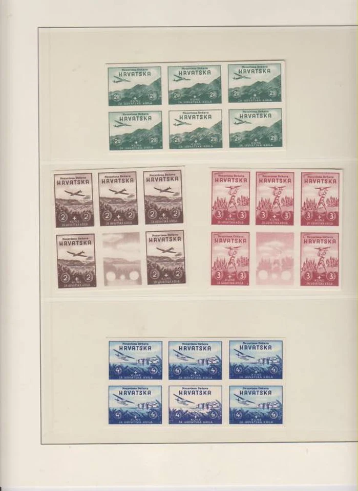 CROACIA, SEGUNDA GUERRA MUNDIAL, juego de alas a prueba, grabador 1,9,4,2, sin goma Foto 1 de 1