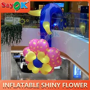 Inflatable Shiny Flower With Lights Decoration For Events Various Colorful PVC