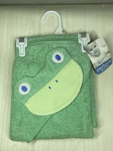 Carter’s Starters Baby Hooded Towel FROG Green Bath Cotton With Tags - Picture 1 of 7