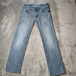 Pantalones de mezclilla Rock & Roll para hombre 30x30 azul revólver ajustados pierna recta occidental - Imagen 1 de 24