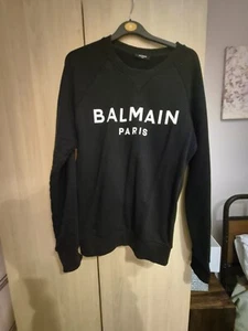 Mens Authentic Balmain Jumper Navy Blue, Size Small - Picture 1 of 4