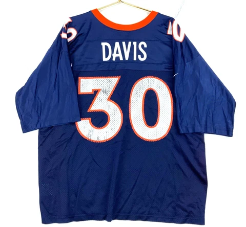 Vintage Terrell Davis #30 Denver Broncos Nike Jersey Size Large Purple Nfl Cover