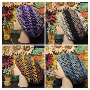 Custom Boho Winter Fall Slouchy Handmade Crochet Hat Dreadlocks XL Hippie Dead