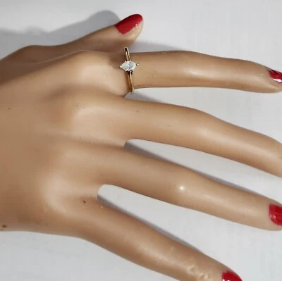 14KT YG DIAMANTE MARQUESA DSG. ANILLO, S-7 A62 MK Foto 1 de 4