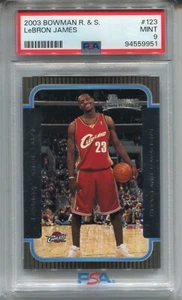 2003 Bowman Basketball #123 Lebron James Rookie Card Graded PSA 9 MINT - Picture 1 of 2