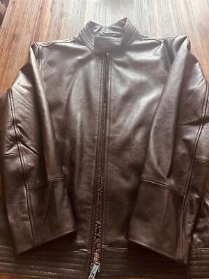 Slate Stone Mens Leather Moto Jacket, Black, SZ: M - Image 1 of 4