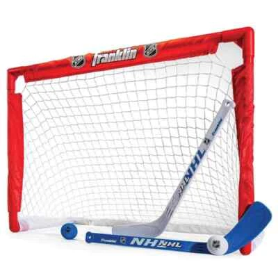Franklin Sports NHL Mini Hockey Hockey Goal 2 Mini Hockey Sticks 2 Foam Balls