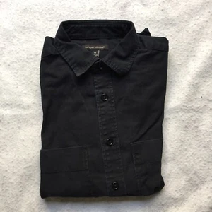 Banana Republic Long Sleeve Button-up Cotton Blend Shirt, Men's M (Black) - Picture 1 of 8