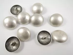 10 x 25mm 1 Inch METAL Sewing Buttons Matt Silver Dome Upholstery Textile - Picture 1 of 6