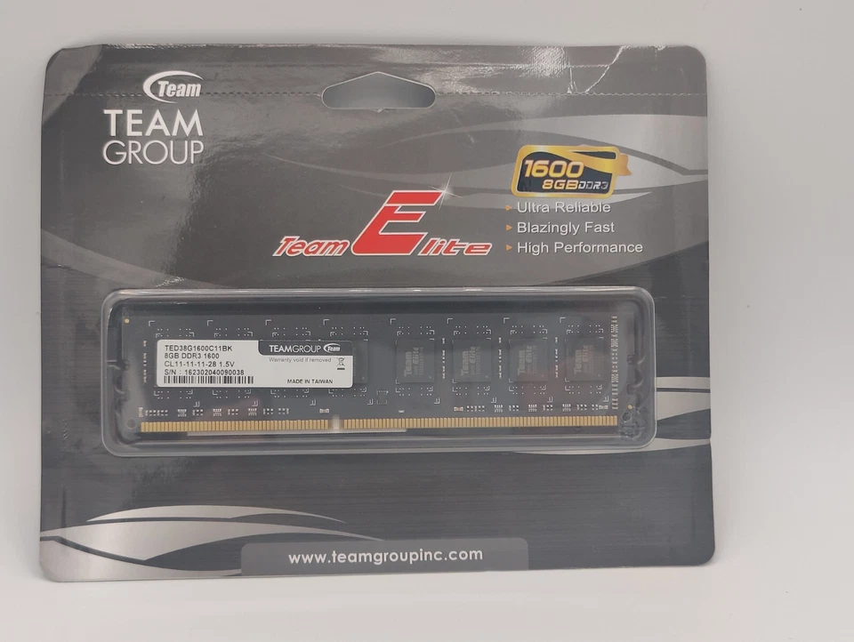 Team Elite 8gb 8 GB Ddr3 1600mhz Pc3-12800 RAM 240 Pin DIMM Desktop PC Memory