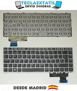 TECLADO ESPAÑOL HP EliteBook Folio 9470M 9470 9480 9480M 697685-131 GRIS PLATA - Imagen 1 de 1