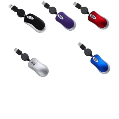 USB Plug Mini Computer Mouse Wired Small Hand Telescopic Retractable Gaming Mice - Image 1 of 4