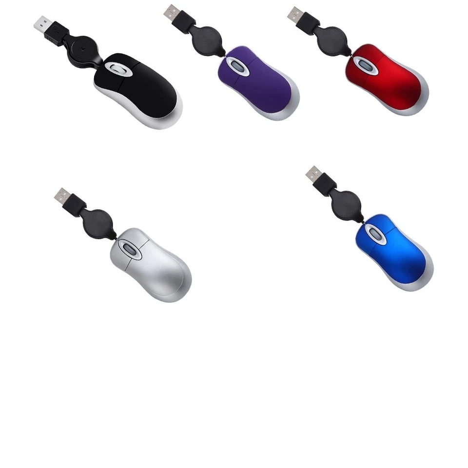 USB Plug Mini Computer Mouse Wired Small Hand Telescopic Retractable Gaming Mice - Image 1 of 4