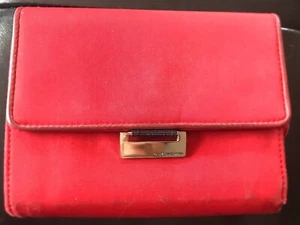 Vintage Red Nylon Multi Pocket Continental Wallet Zip Closure Liz Claiborne - Picture 1 of 12