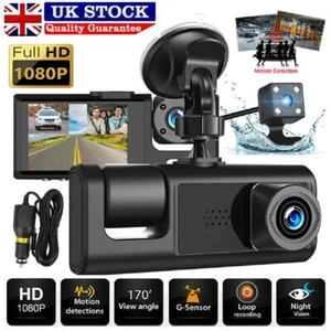 3-Camera Dashcam 4K Dash Cam Front Rear Inside Car Camera Night Vision G-Sensor - Picture 1 of 12