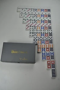 Vintage Dominoes Cardinal 55 Pieces DOUBLE NINE Colored - Picture 1 of 10