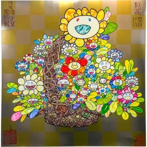 "Takashi Murakami" Flowers in a Basket ED300 Signed. Limited edition. Kaikai - Picture 1 of 2